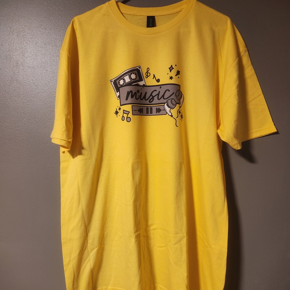 Vibrant Yellow Music Graphic Tee